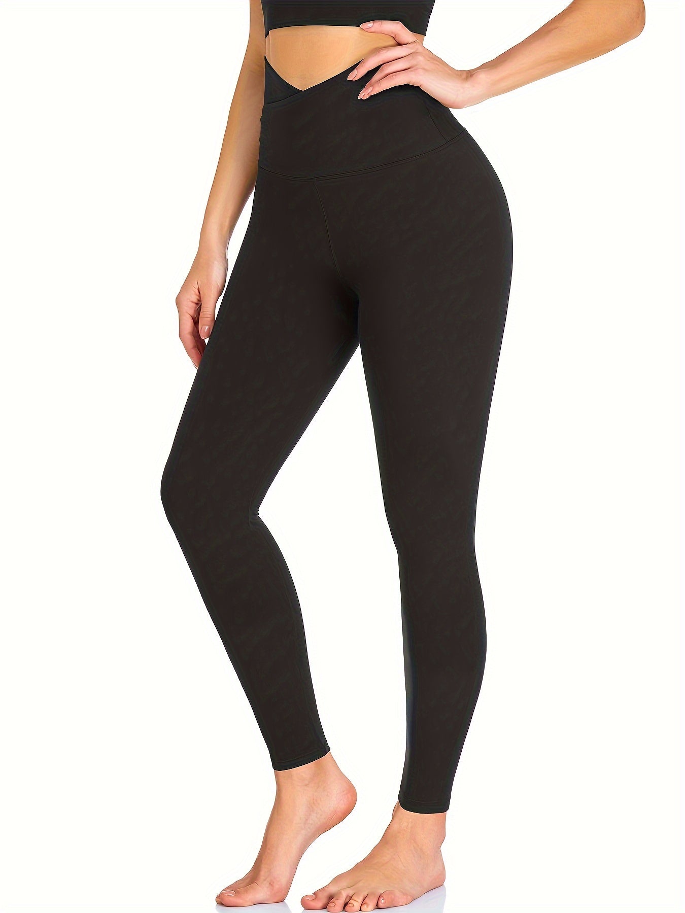 High Waist Tummy Control Yoga Pants Solid Running Leggings