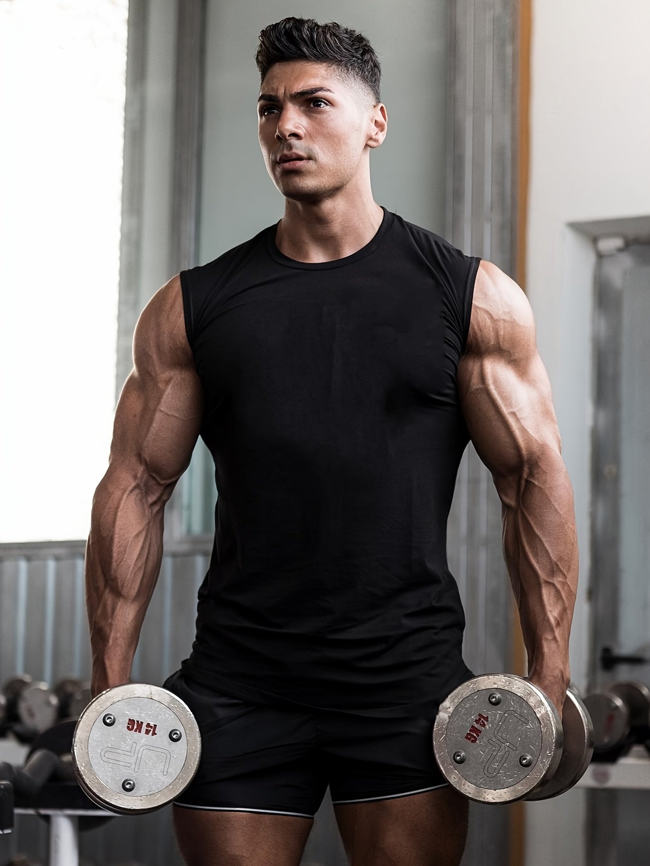 Men's Workout Tanktop Casual Loose Sleeveless Shirt For Gym