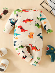 Baby Cartoon Animal Truck Print Creeper Romper
