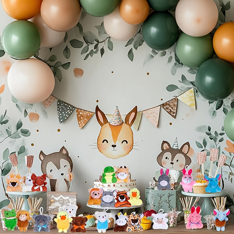 Mini Plush Animals Keychain Set Soft Stuffed Toys for Party Favors