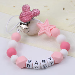 Silicone Pentagram Pacifier Chain Teether Anti-drop Chain