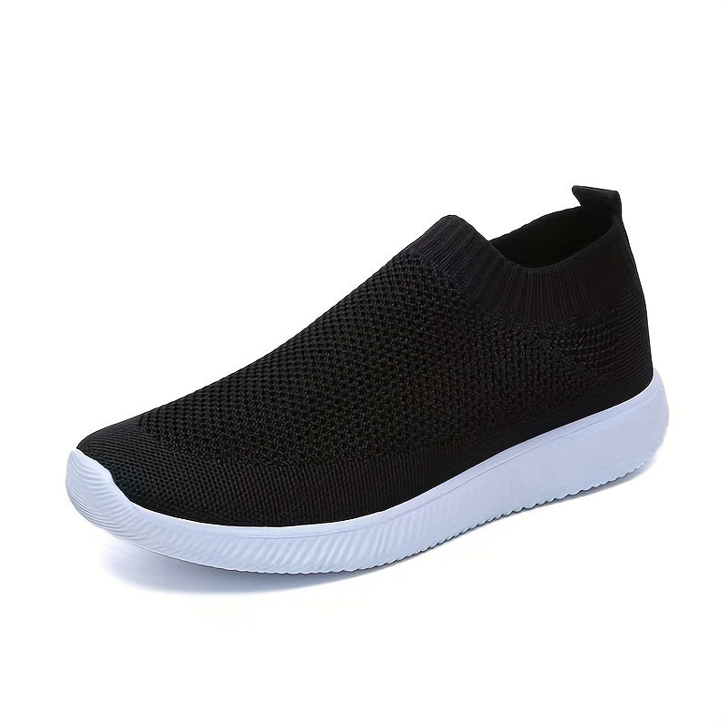 Women's Solid Cor Knitted Sneakers Breathable Slip On Jumping Rope Shoes