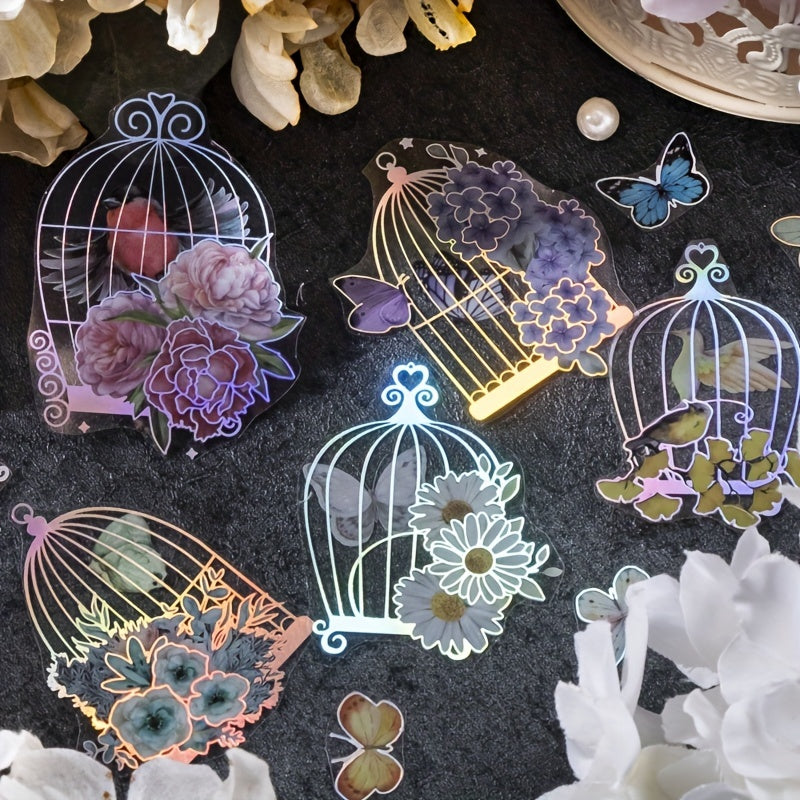 2pcs Butterfly Birdcage Stickers - Creative Wall Decor