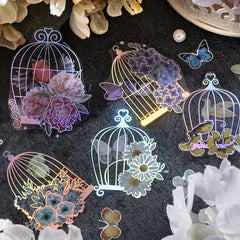 2pcs Butterfly Birdcage Stickers - Creative Wall Decor