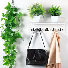 Rustic Coat Rack Shelf Wall Mounted Wood Entryway Coat Hat Hanger