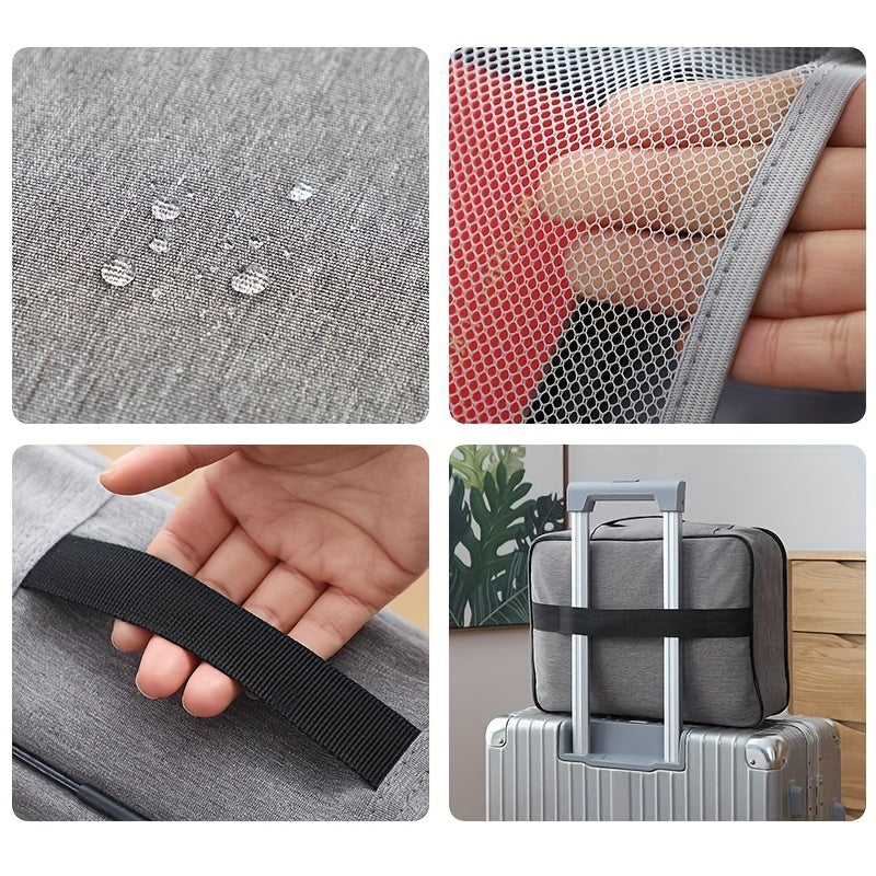 Double Layer Storage Travel Bag Lightweight Document Zipper Bag