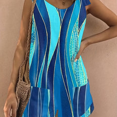Striped Tie Shoulder Tank Romper