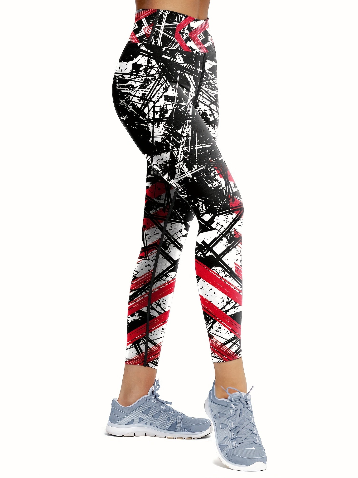 Graffiti Print High Waist Yoga Pants Slim Fit Leggings