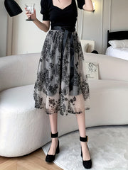 Mesh Knotted A Line Skirts for Women
