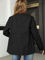 Button Front Jacket Collar Outerwear Spring Fall Women's Clothing