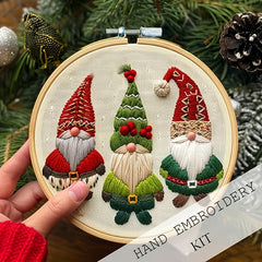 Christmas Embroidery Kit for Adults and Beginners - Seasonal Decoration DIY Set