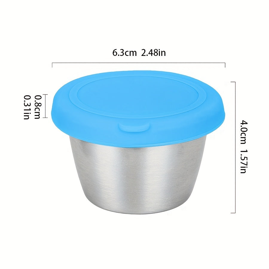 Stainless Steel Sealed Dipping Cup With Silicone Lid