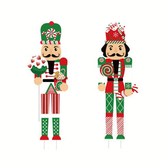 2pcs Large Nutcracker Yard Sign Outdoor Christmas Decor