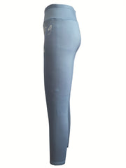 Cat Print High Waisted Tummy Control Fleece Lined Yoga Pants