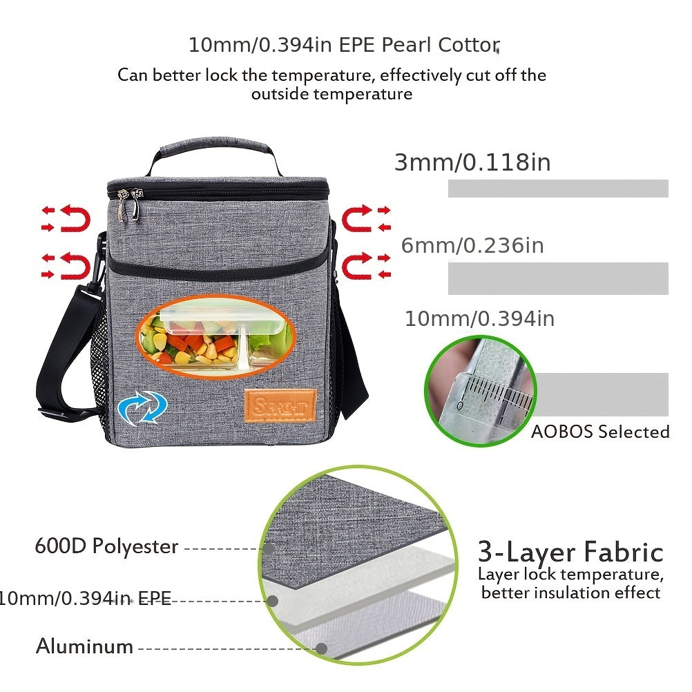 Men's Waterproof Thermal Lunch Bag Outdoor Picnic Lunch Box