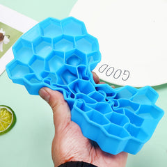 Honeycomb Ice Cube Tray with Lid 37 Grids for Easy Ice Removal