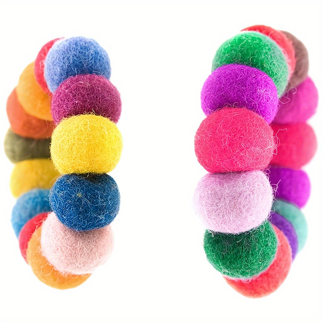 20pcs Felt Pom Poms 2 cm Wool Felt Balls Multiple Colors Bulk Small Puff