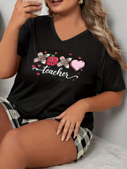 Leopard & Stripe & Dot Heart Pajama Top