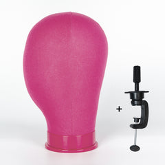 Colorful Canvas Block Head with Mount Hole & Wig Stand