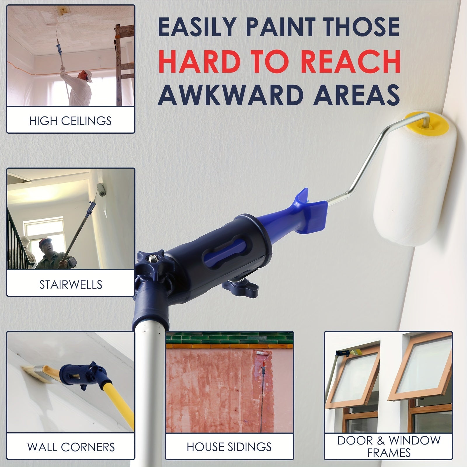Angled Paint Brush Extension Tool For High Ceilings