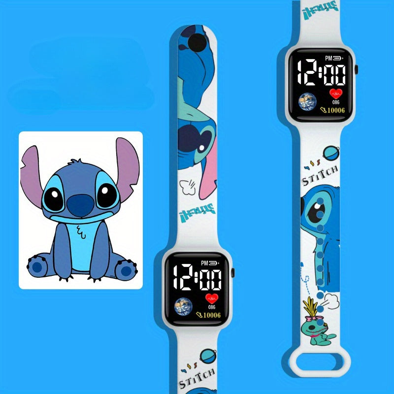 Stitch LED Digital Watch Sporty Band Stylish Comfortable Daily Wear Gifting