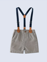 Baby Gentleman Party Set Striped Bow Tie Shirt & Bib Pants