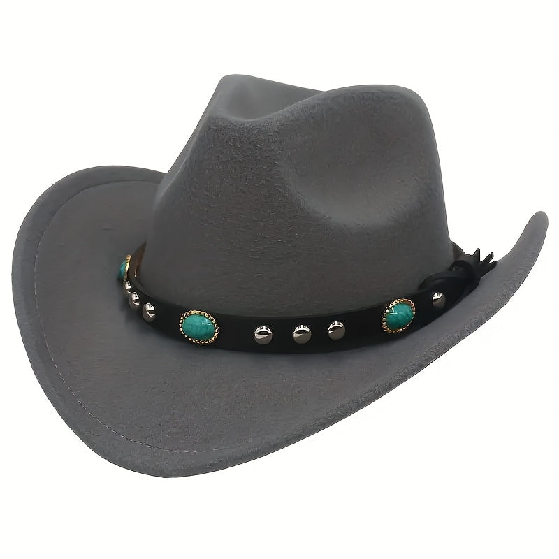 Ethnic Rivet Rocking Edge Cowboy Hat For Men And Women