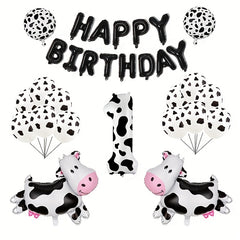 Farm Animal Theme Birthday Party Decoration Set - Cow Print Balloon Set