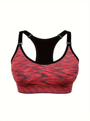 Colorblock Sports Bra Push Up Running Workout Lingerie