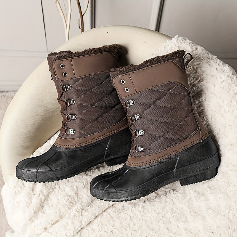 Women's Warm Snow Boots Waterproof Lace Up Walking Boots