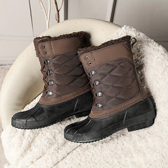 Women's Warm Snow Boots Waterproof Lace Up Walking Boots