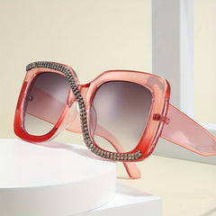 Square Rhinestone Sunglasses UV400