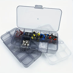 Plastic Portable Tackle Box 10 Compartment Storage Organizer