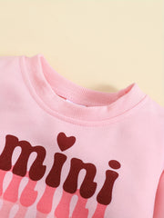 Baby Girls Sweatshirt Trousers Set MINI Letter Print Outfit