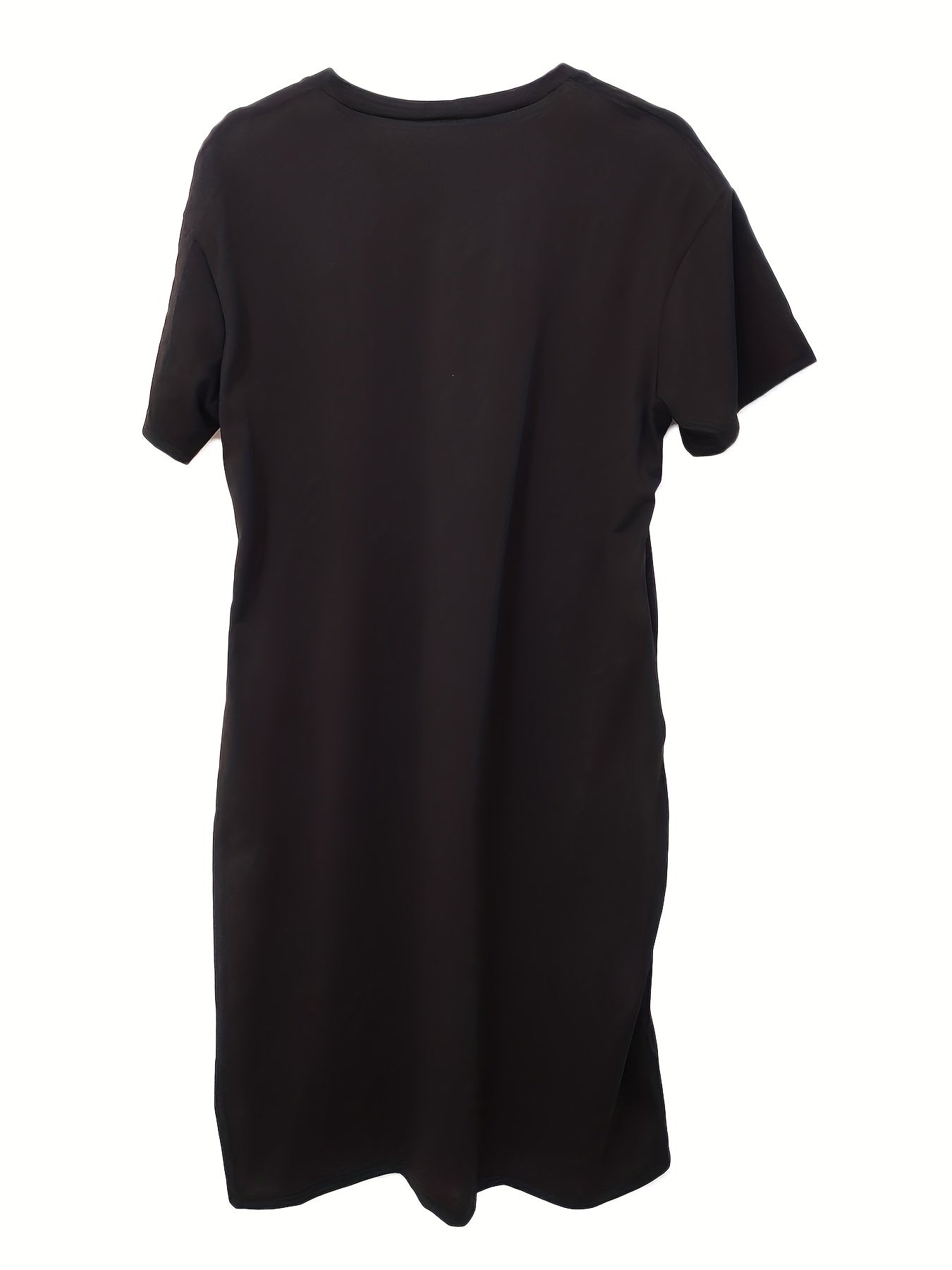 Casual Dress Women's Plus Letter Print Short Sleeve V Neck Dress