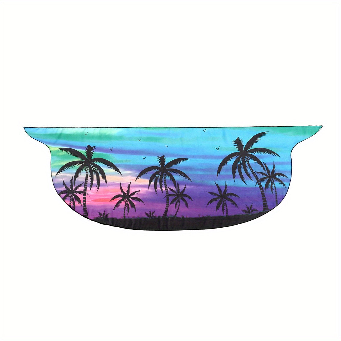 Coconut Tree Print Chiffon Beach Wrap Cover Up