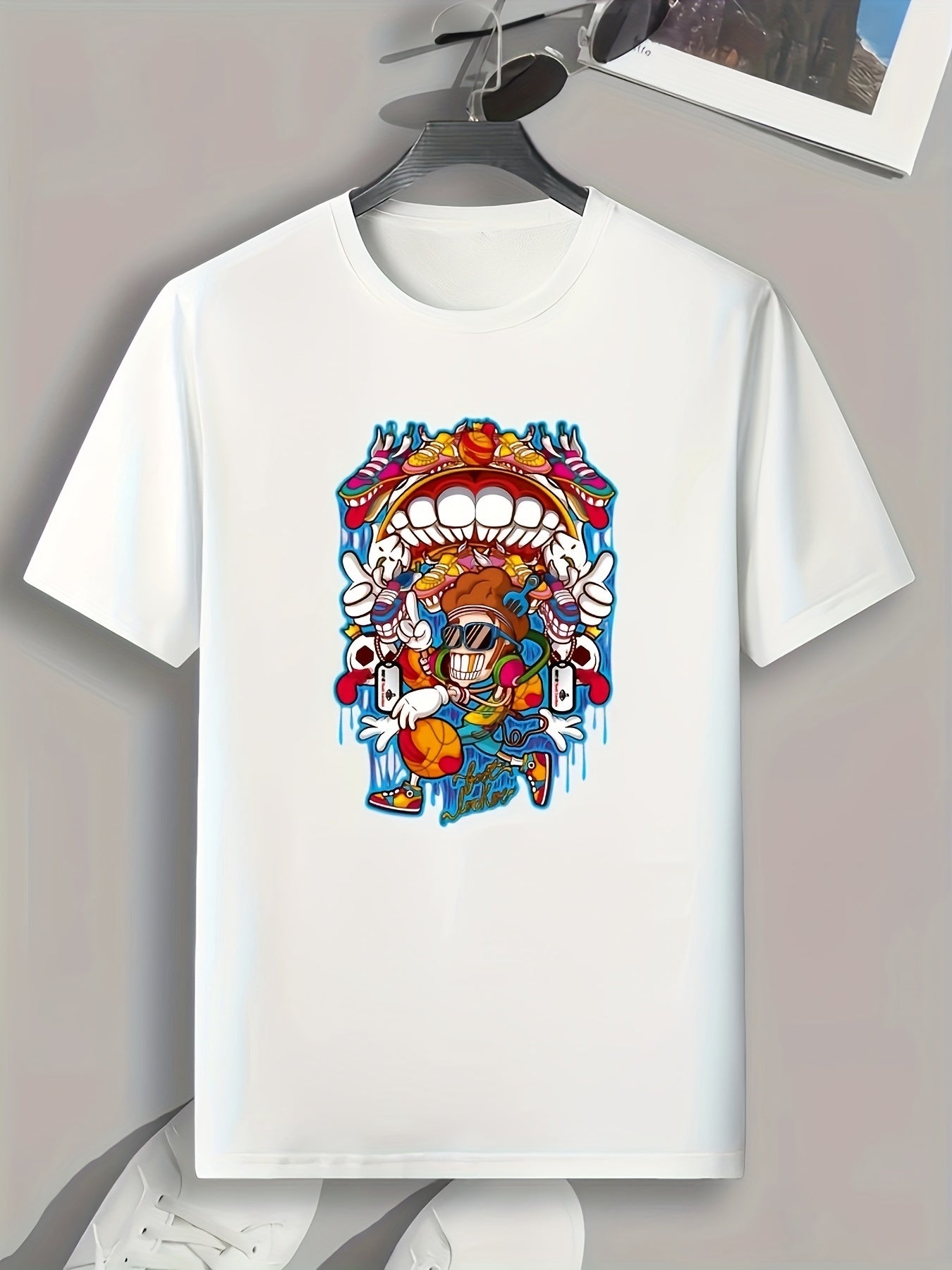 Funny Cartoon Print Men's Graphic T shirt Casual Comfy Tees For Summer