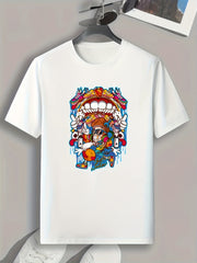 Funny Cartoon Print Men's Graphic T shirt Casual Comfy Tees For Summer