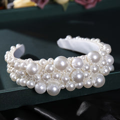 Silvery Faux Pearl Hairband Headband Tiara for Women
