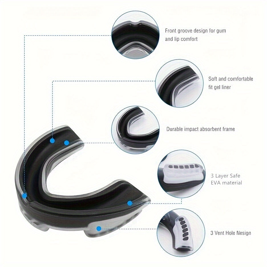 Youth & Adult Football Mouth Guards Soft Sports Mouthpiece 4 Colors
