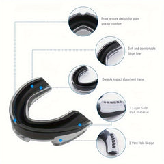 Youth & Adult Football Mouth Guards Soft Sports Mouthpiece 4 Colors