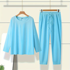 Solid Long Sleeve Top & Joggers Set