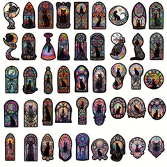 50pc Gothic Cat Stickers for Water Bottle Car Cup Guitar