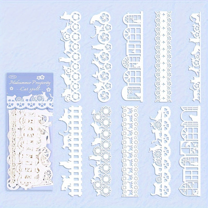 10pcs Retro Border Non Sticky Wind Account DIY Material Paper Bag