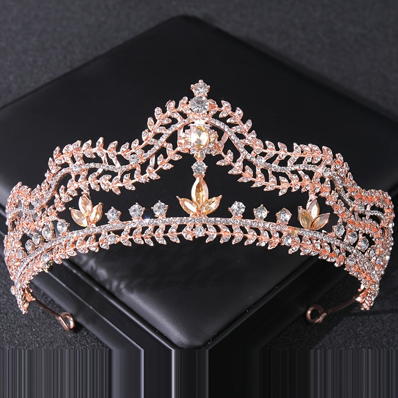 Baroque Queen Crystal Crown Bridal Tiaras And Crowns For Women