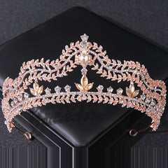 Baroque Queen Crystal Crown Bridal Tiaras And Crowns For Women