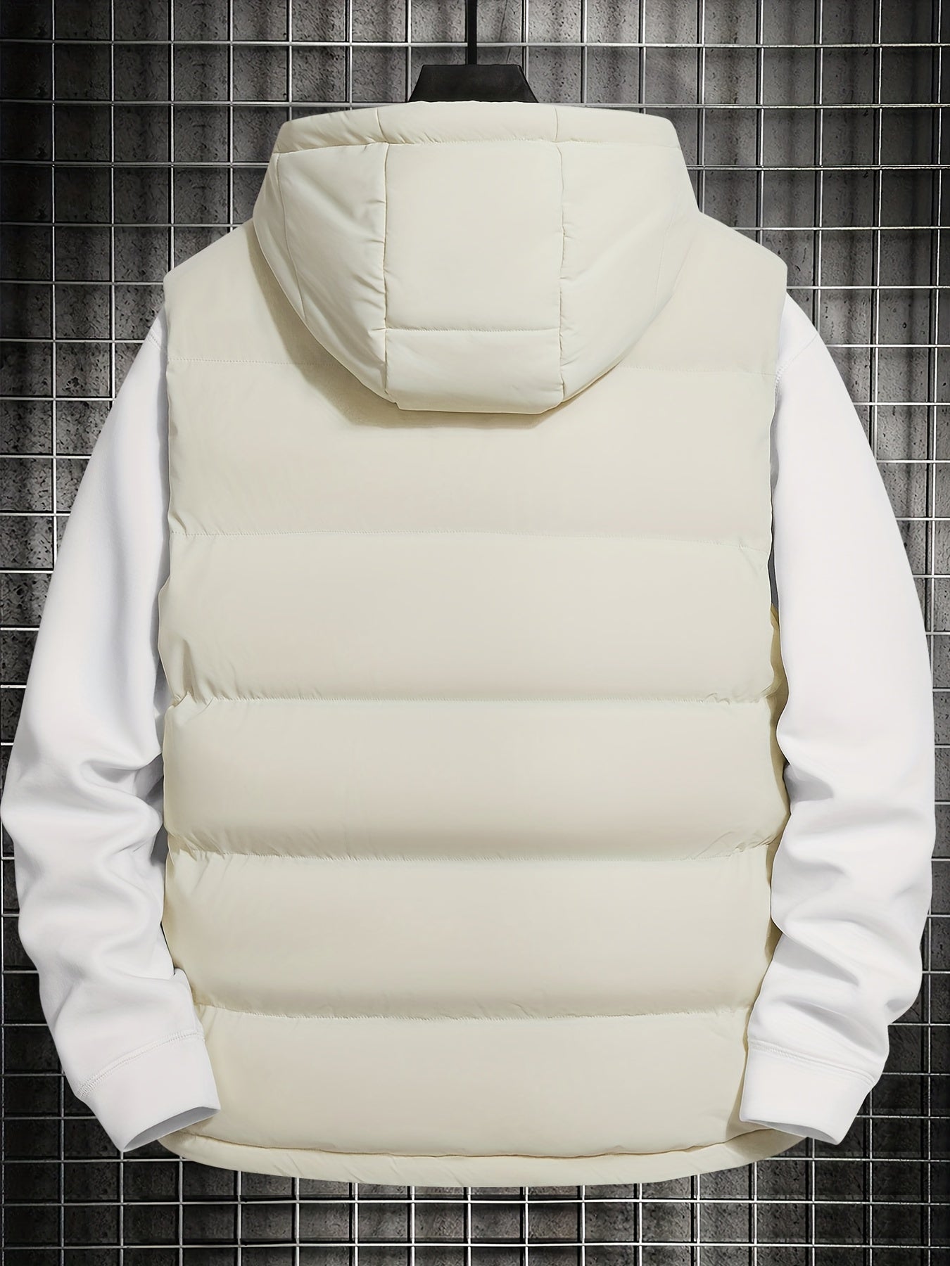 Men's Hooded Winter Vest with Zipper Pockets