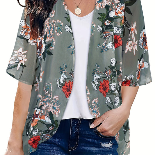 Floral Print Beach Cover Up