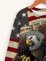 Eagle Print Men's Long Sleeve T-shirt for Autumn