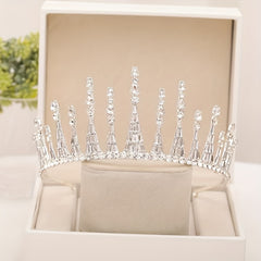 Silvery Crystal Headband Tiara Princess Crown Head Jewelry